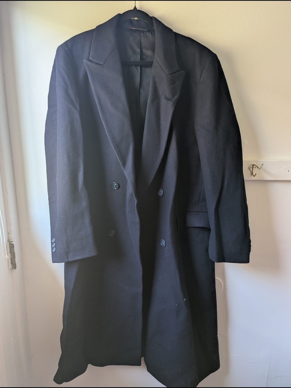 Nordstrom Navy Wool Double-Breasted Pea Coat
